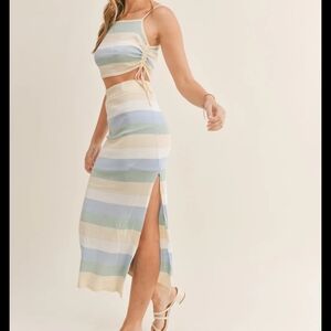 Striped Pastel Skirt Set